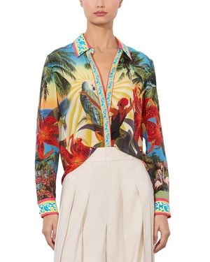 Alice + Olivia Alice + Olivia Willa Silk Top - Red