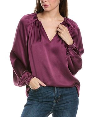 Go> By Go Silk Go> By Gosilk Foldover Silk Top - Purple