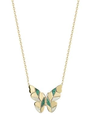 Ember Fine Jewelry 14K Malachite, Mother-Of-Pearl Necklace - Metallic