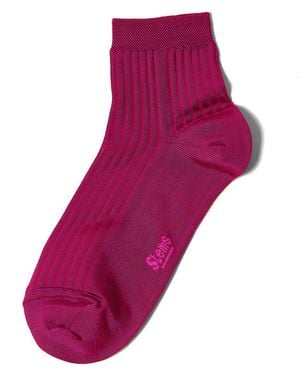 Stems Silky Rib Quarter Socks - Purple