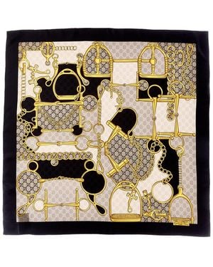 Gucci Horsebit Silk Scarf - Metallic