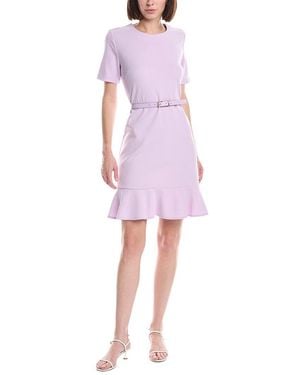 Sharagano Short Sleeve A Line Dress - Pink