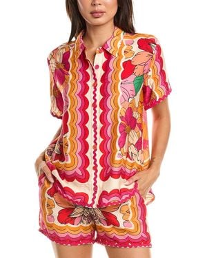 Hue 2pc Flounce T-shirt Pajama Set - Red
