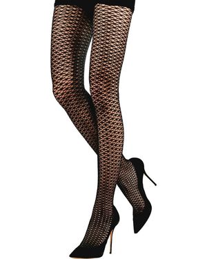 Emilio Cavallini Concentric Circles Double Net Tights - Black