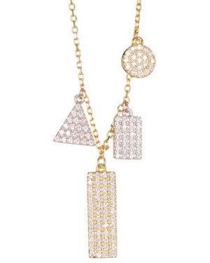 Adornia 14K Over Crystal Necklace - White