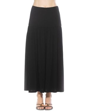 Alexia Admor Aven Dropped Waist Long Skirt - Black