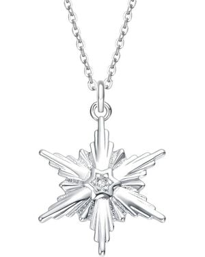 Rachel Glauber Plated Cz Star Necklace - White