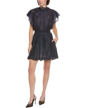 Isabel Marant Isabel Marant Etoile Gisele Lace-Trim Mini Dress - Blue