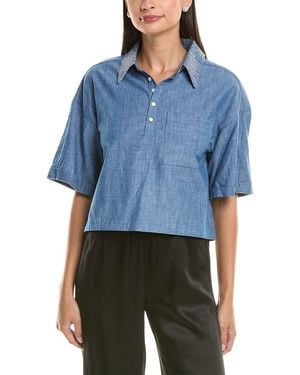 Cinq À Sept Chambray Arno Top - Blue