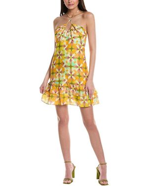 Marie Oliver Alisa Linen-Blend Mini Dress - Yellow