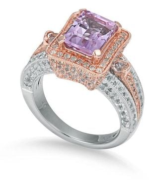 Suzy Levian Two-Tone.20 Ct. Tw. Gemstone Statement Ring - Pink
