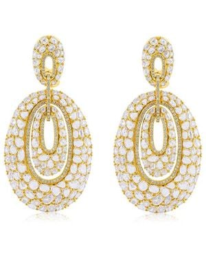 Diana M. Jewels Fine Jewellery 18K 24.00 Ct. Tw. Diamond Drop Earrings - Metallic