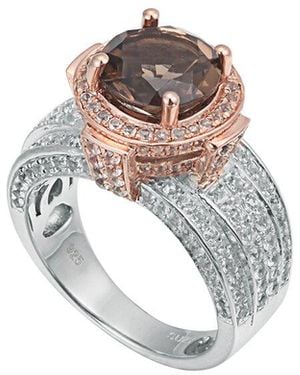 Suzy Levian Two-Tone 4.85 Ct. Tw. Gemstone Statement Ring - White