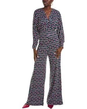 Diane von Furstenberg Fanny Wool-Blend Jumpsuit - Blue