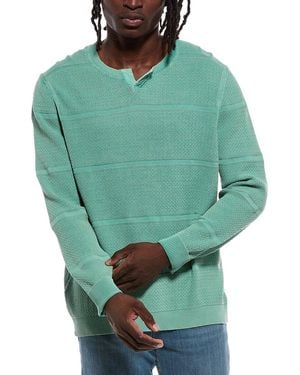 Tommy Bahama Saltwater Textured Abaco Split Crewneck Jumper - Green