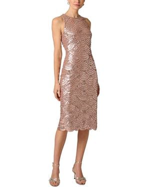 Aidan Mattox Fully Beaded Midi Dress - Pink
