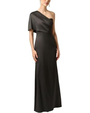 Aidan Mattox Stretch Mikado Long Dress - Black
