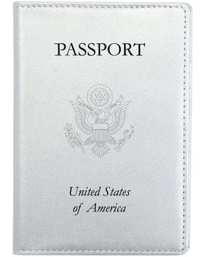 ROYCE New York New York Leather Rfid Blocking Passport Holder With Us Seal - White