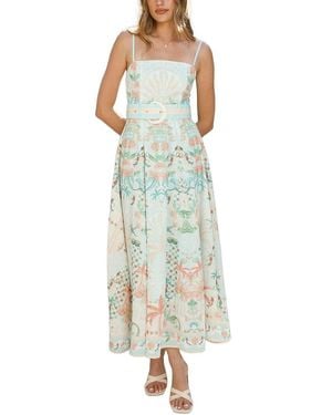 Esea Linen-Blend Maxi Dress - Green
