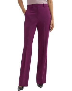 Theory Wool-Blend High Waisted Demitria Pant - Purple