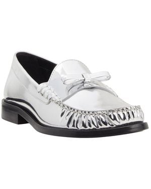 Stuart Weitzman Lottie Bow Leather Loafer - White