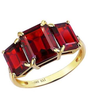 Kai Fine Jewelry 14K.33 Ct. Tw. Diamond & Garnet Cocktail Ring - Red