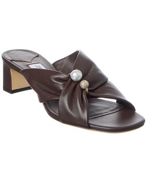 Jimmy Choo Rafi 45 Leather Sandal - Brown