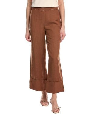 Jonathan Simkhai Colley Cropped Straight Leg Linen-Blend Pant - Brown