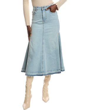 Ganni Tint Denim Midi Skirt - Blue
