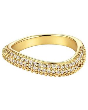 Adornia 14K Plated Curved Cz Chunky Band - Metallic