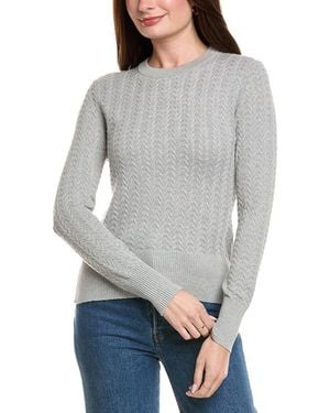 Hannah Rose Vertical Cable Cashmere-blend Pullover - Grey