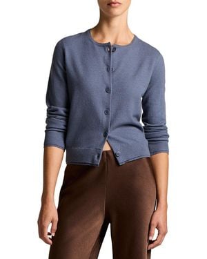 Vince Scallop Trim Cardigan - Blue