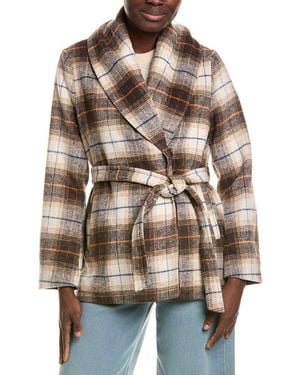 Scotch & Soda Handkerchief Wrap Belted Coat - Brown