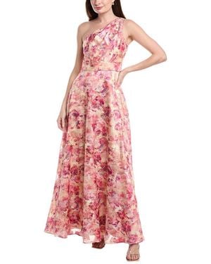 Aidan Mattox Printed Jacquard Ballgown - Red
