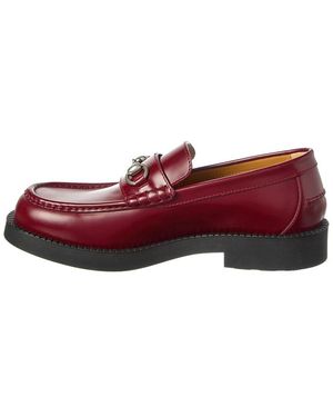 red gucci dress shoes Women's Jordaan Loafer, Bordeaux, Leather Style these loafers with tailored trousers and a silk blouse for a refined office ensemble Gucci Red Leather Foldable Horsebit