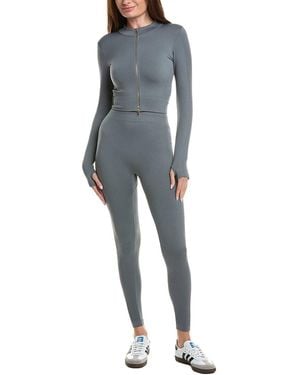 Marion 2Pc Active Wear Top & Legging Set - Blue