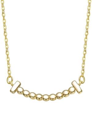 Genevive Jewelry 14K Plated Bar Necklace - Metallic