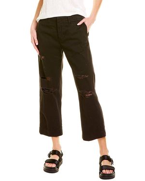 FRAME Le Tomboy Washed Noir Rips Trouser - Green