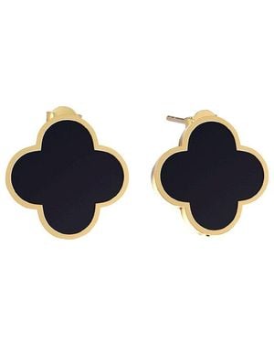 Gabi Rielle 14k Over Silver 3.06 Ct. Tw. Black Onyx Clover Studs - Blue