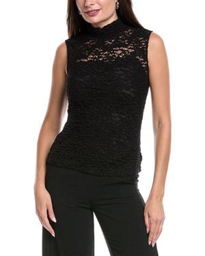 Theory Lace Mock Neck Top - Black