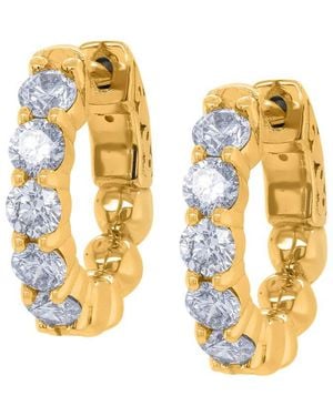 Diana M. Jewels Fine Jewellery 14k 1.00 Ct. Tw. Diamond Halfway Hoops - Metallic