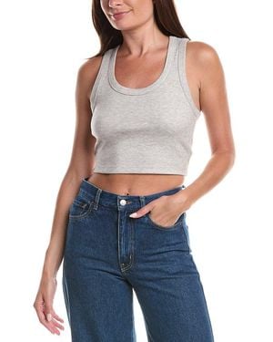 Susana Monaco Fleece Racer Scoop Tank - Blue