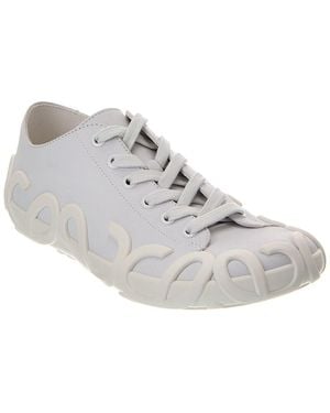 Loewe Rise Lace-Up Leather Trainer - Grey