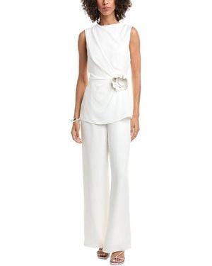 Halston Zahara Crepe Jumpsuit - White