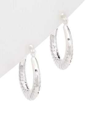 Argento Vivo Silver Rope Hoops - White