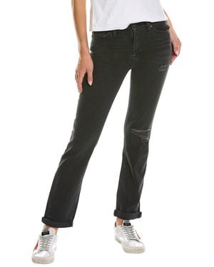 Hudson Jeans Nico Mid-Rise Ash Destruct Straight Ankle Jean - Black