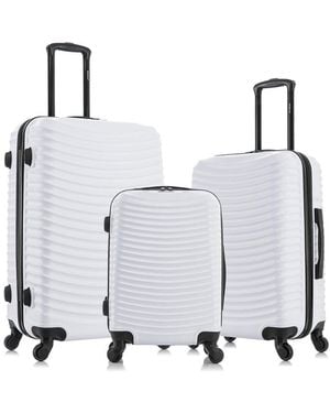DUKAP Adly Lightweight Hardside Spinner 3 Piece Set - White
