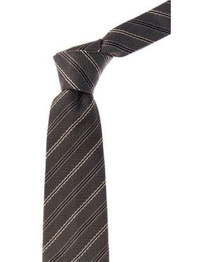 Brunello Cucinelli Stripe Silk Tie - Blue