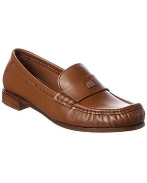Max Mara Logo Leather Loafer - Brown