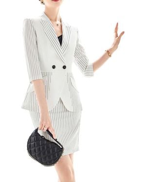 Bossy Chic 2Pc Blazer & Skirt Set - White